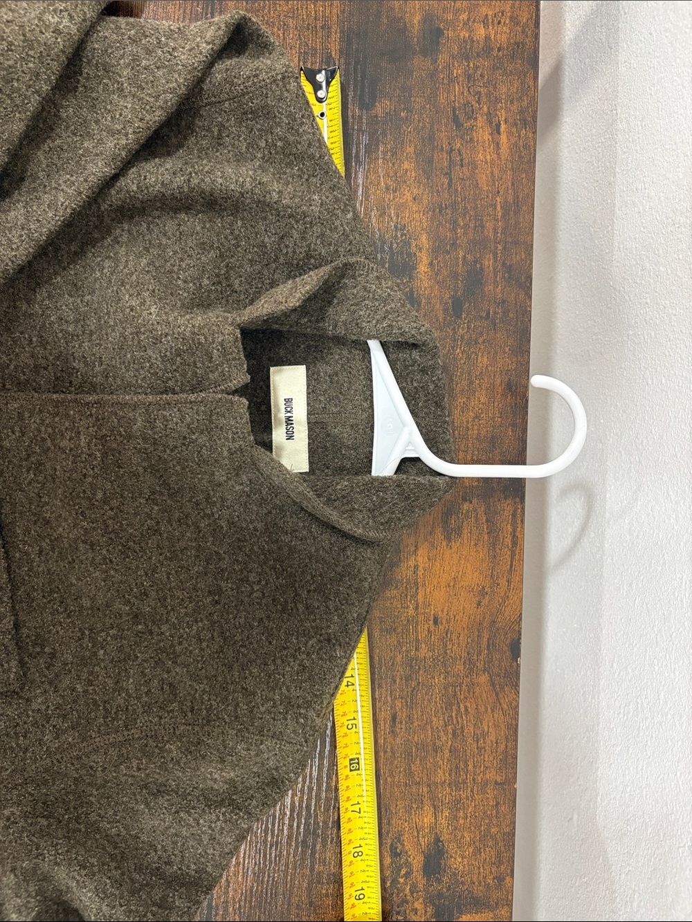 Buck Mason Felted Wool Chore Coat Women’s Small Marled Coastal Bluff NWT $268 - Picture 12 of 12